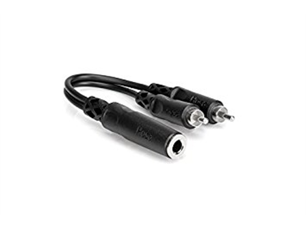 Hosa YPR-131 Mono 1/4" Female to 2 RCA Male Y-Cable - 6"