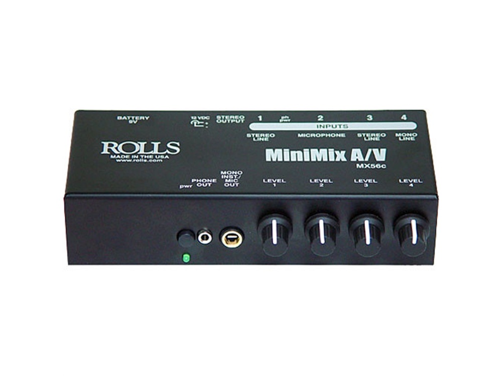 Rolls MX56C MiniMix A/V Battery Powered Mixer