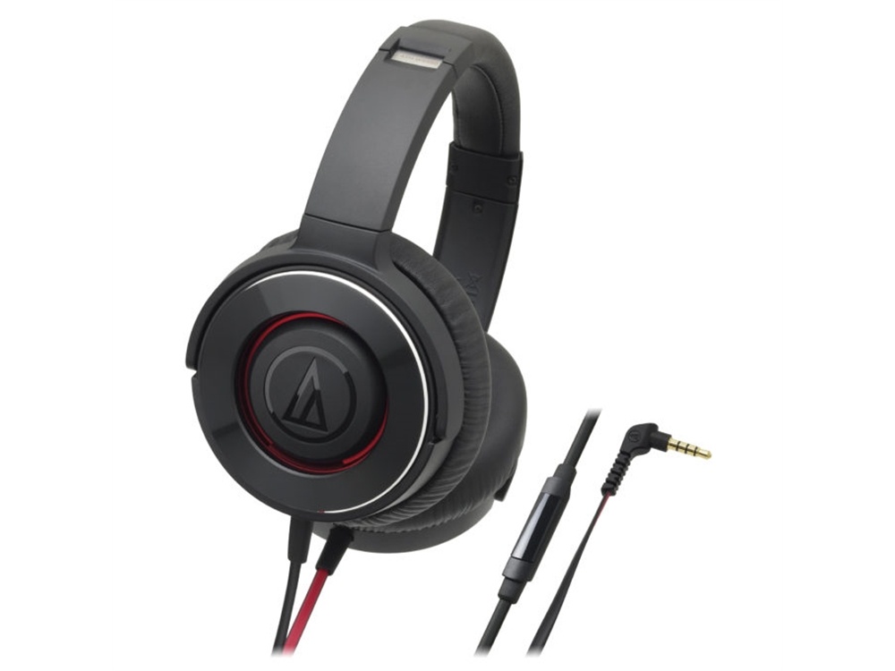Audio Technica ATH-WS550IS-BRD Solid Bass Headphone (Black/Red)