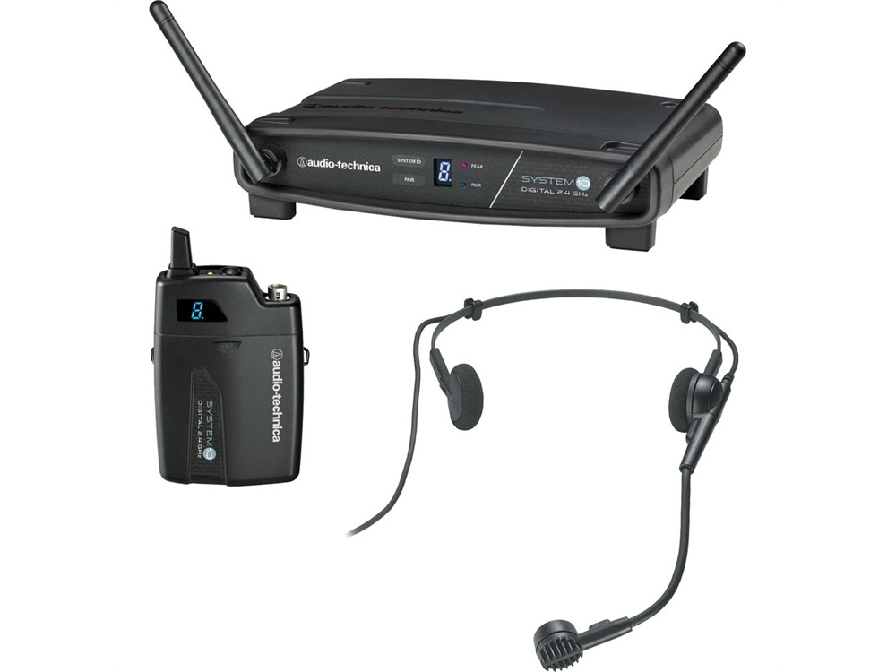 Audio Technica ATW-1101/H System 10 Digital Wireless Headworn Dynamic Microphone Set