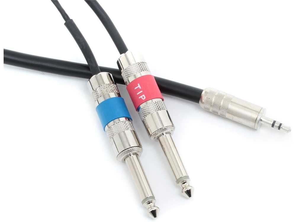 Pro Co Sound Stereo Mini (3.5mm) Male to 2 Mono 1/4" Male Soundcard Patch Y-Cable - 5'