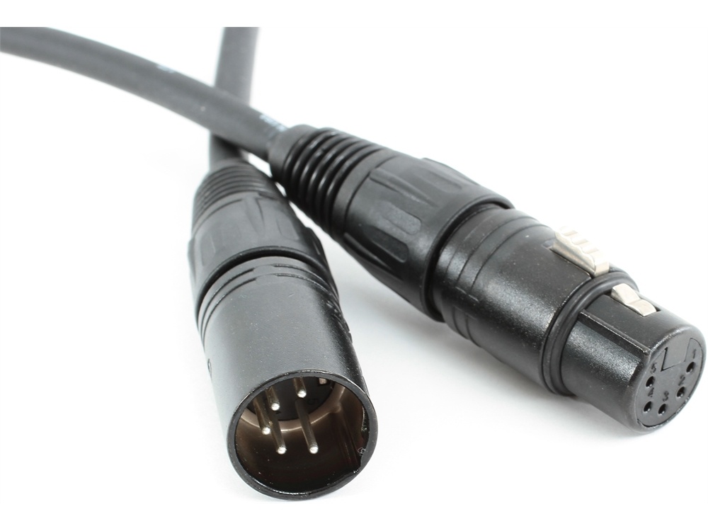 Pro Co Sound DMX Cable - 5-Pin XLR Male to 5-Pin XLR Female - 10'