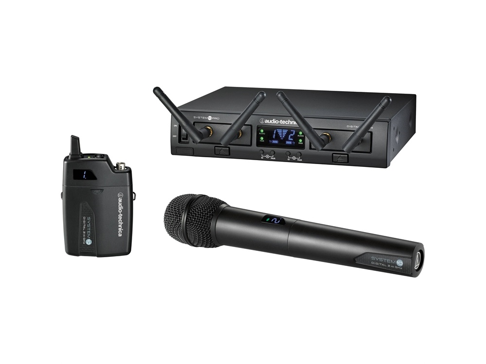Audio Technica ATW-1312 System 10 PRO Rack-Mount Digital UniPak/ Handheld Combo System (2.4 GHz)