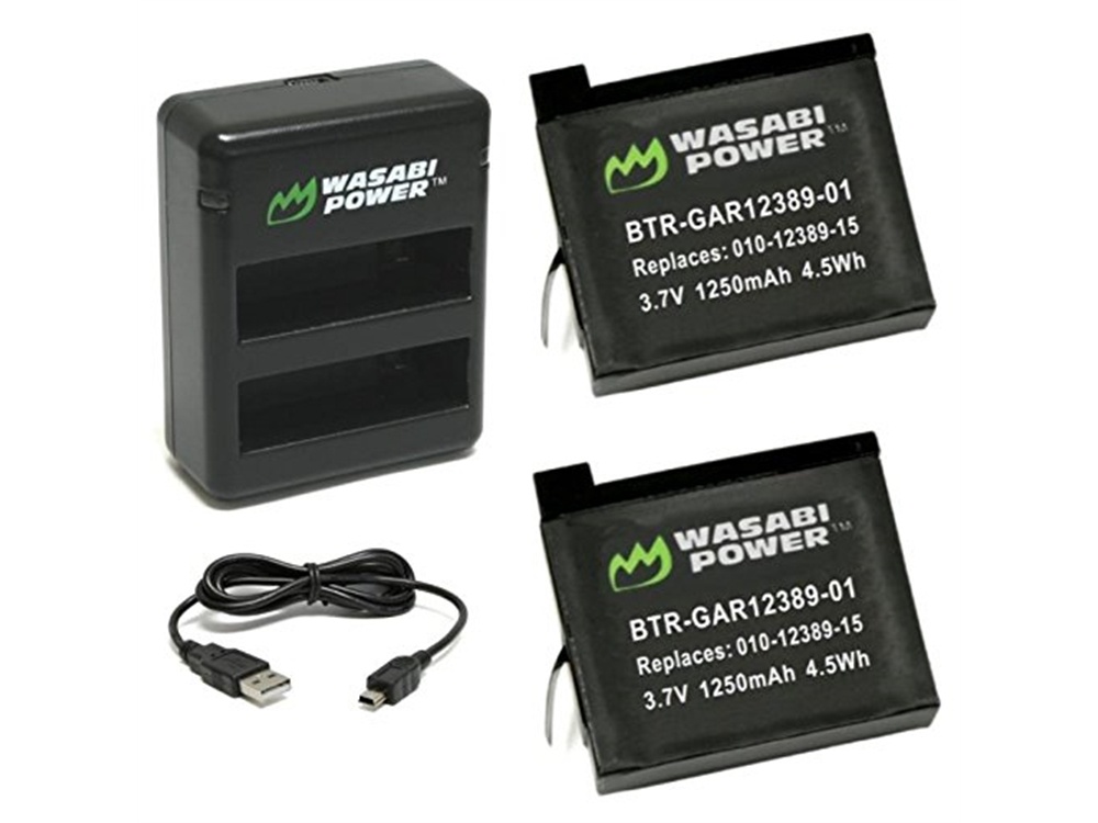 Wasabi Power Battery and Dual Charger Kit for Garmin VIRB Ultra 30 (2-Pack)