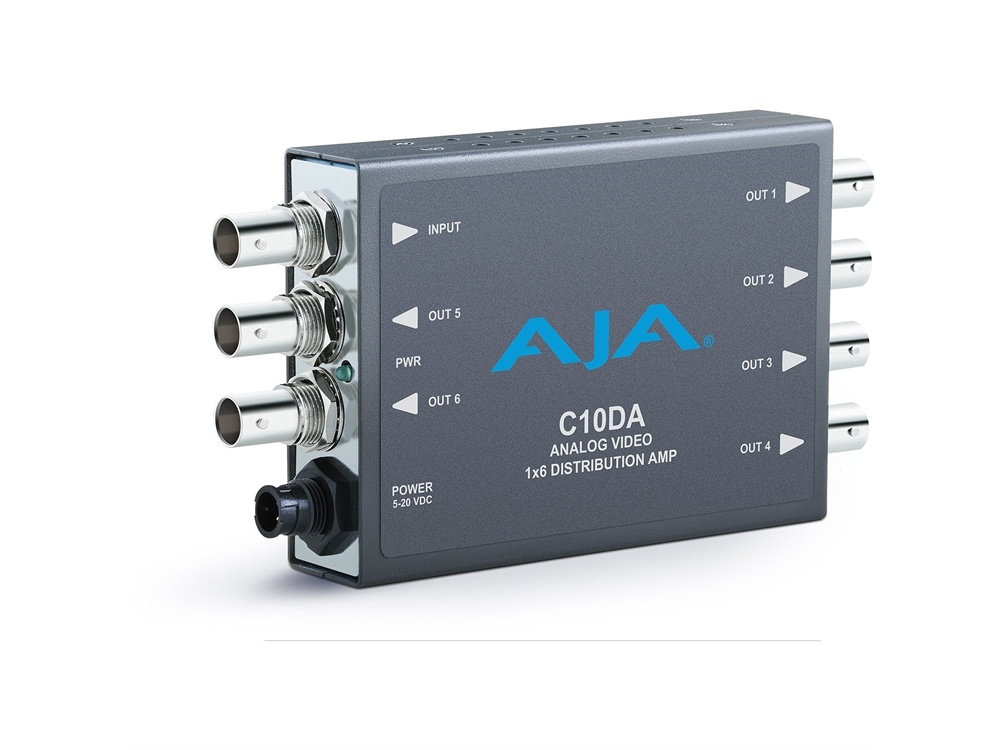 AJA C10DA Analog BNC 1x6 Distribution Amplifier with NTSC & PAL Support