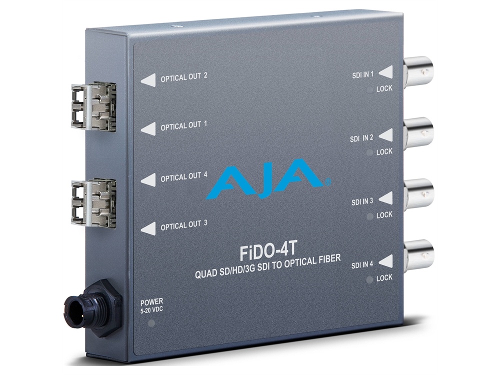 AJA FiDO-4T Quad Channel 3G-SDI to LC Fiber Mini Converter