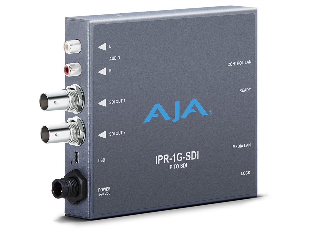 AJA IPR-1G-SDI JPEG 2000 IP Video & Audio to 3G-SDI Converter