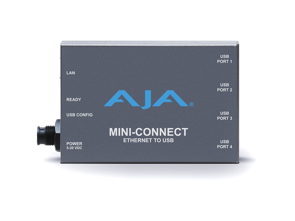 AJA Mini-Connect Ethernet to 4-Port USB Converter