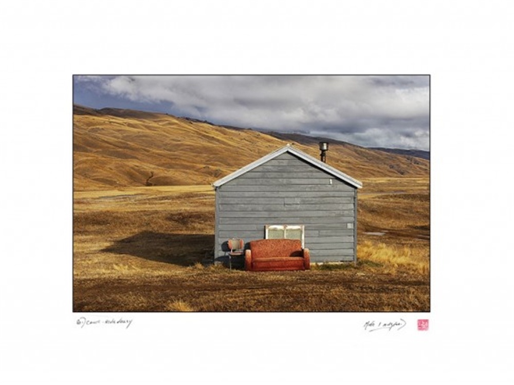 Print Red Couch Nevis Valley by Michael Langford