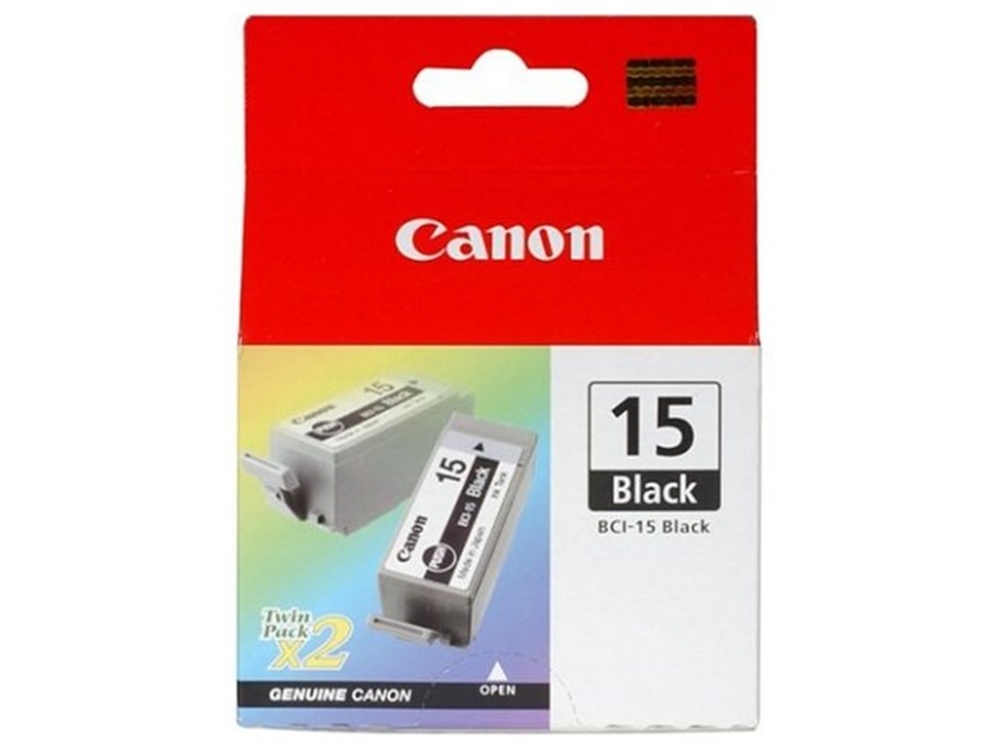 Canon BCI-15 Black Ink Cartridge Twin Pack