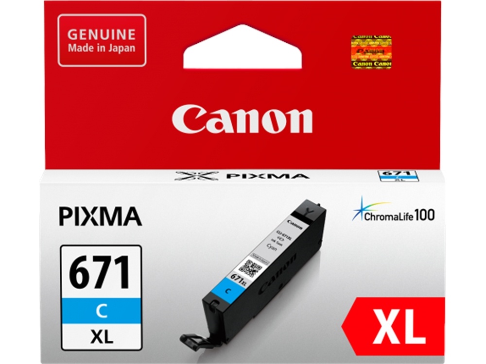 Canon CLI-671XL ChromaLife100 Extra Large Cyan Ink Cartridge