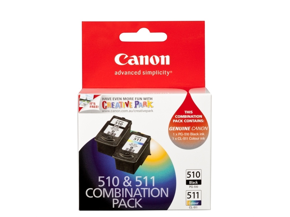 Canon PG-510 + CL-511 Combo Ink Cartridge Pack