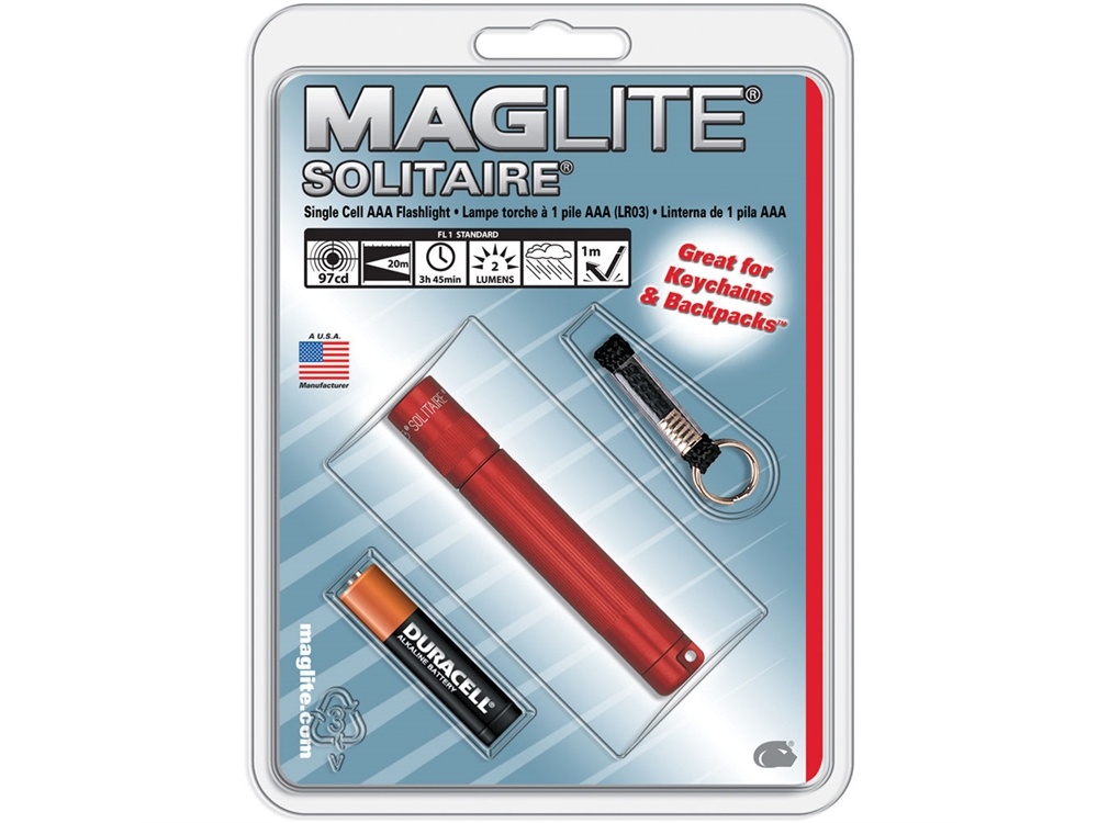 Maglite Solitaire 1-Cell AAA Flashlight (Red)