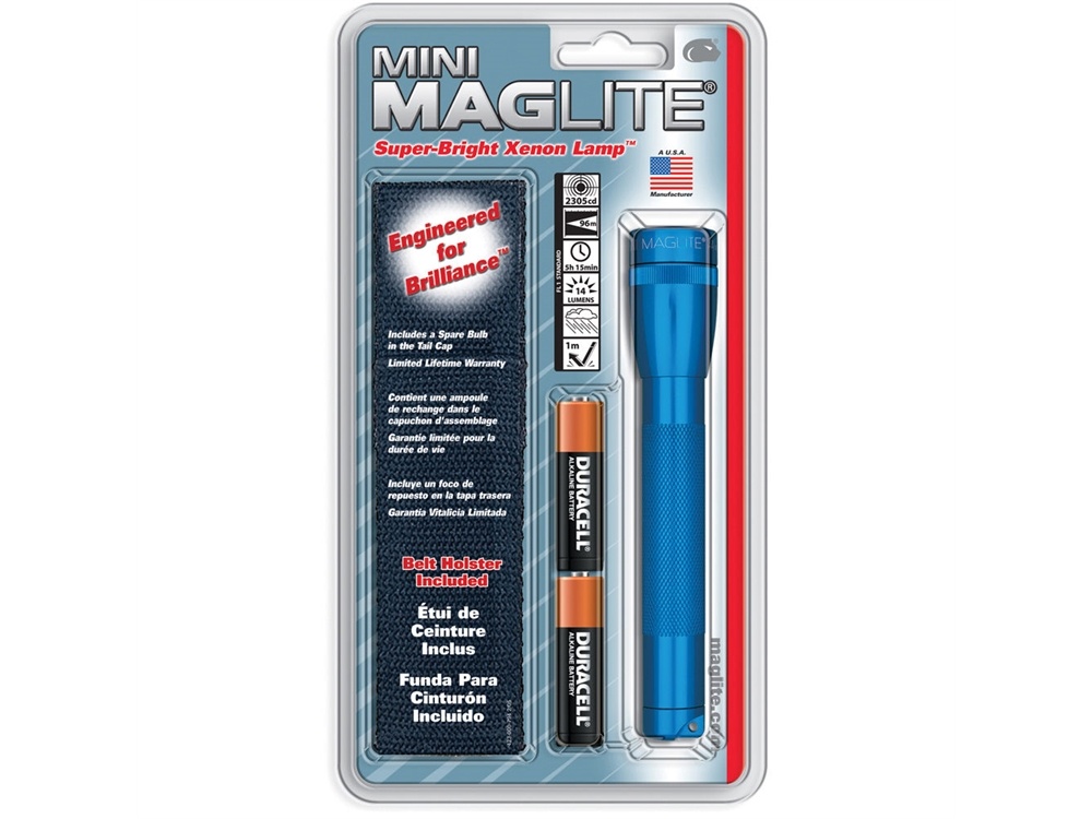 Maglite Mini Maglite 2-Cell AA Flashlight with Holster (Blue)