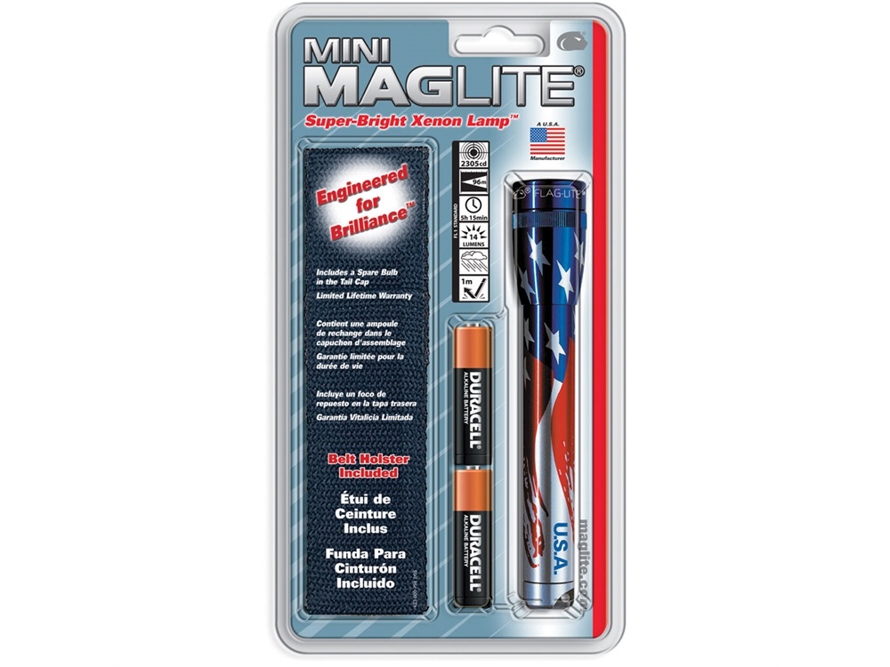 Maglite Mini Maglite 2-Cell AA Flashlight with Holster (Flag)