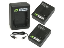 Wasabi Power Battery & Dual Charger for GoPro Hero3, Hero3+ (2-Pack)