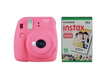 Fujifilm instax mini 9 Instant Film Camera with Instant Film Kit (Flamingo Pink, 10 Exposures)