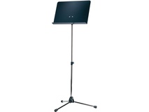 K&M Orchestra Nickel Music Stand with Black Aluminum Desk
