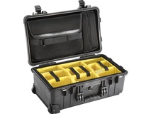 Pelican 1510SC Studio Case with Lid Organizer and Yellow Divider Set (Black)