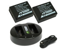 Wasabi Power Battery (2-Pack) and Dual USB Charger for Fujifilm NP-W126, NP-W126S