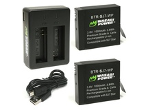 Wasabi Power Battery (2-Pack) and Dual USB Charger for SJCAM SJ7, SJ7 Star