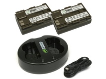 Wasabi Power Battery (2-Pack) and Dual USB Charger for Canon BP-511