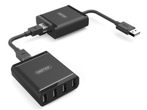 UNITEK USB 2.0 Extender over Cat5e + 4 Port Hub (up to 60m)