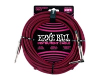 Ernie Ball 25' Braided Straight / Angle Instrument Cable - Black / Red