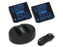 Wasabi Power Battery (2-pack) and Dual USB Charger for Panasonic CGA-S005, DMW-BCC12