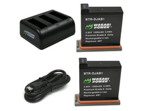 Wasabi Power Battery (2-pack) and Triple USB Charger for DJI AB1 and DJI OSMO Action Camera