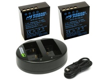 Wasabi Power Battery (2-pack) and Dual Charger for Olympus BLH-1 (fully Decoded)