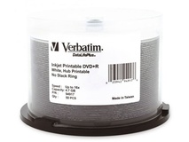 Verbatim DVD+R 4.7GB 16x White Wide Printable 50 Pack on Spindle
