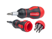 Platinum Tools 8-in-1 Ratcheted Stubby Screwdriver