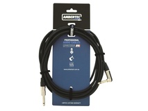 Ambertec AMB0-QR2-I0-060 Guitar Cable REAN Connectors Straight/Right Angle (Black, 6m)