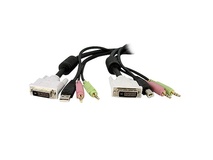 StarTech 4-in-1 USB Dual Link DVI-D KVM Switch Cable w/ Audio & Microphone (4.5m)