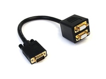 StarTech Male VGA to Dual Female VGA Video Splitter Cable (30.4cm, Black)