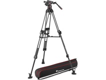 Manfrotto 612 Nitrotech Fluid Head with 645 FAST Twin Carbon Fiber Tripod System And Bag
