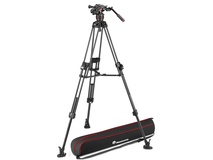 Manfrotto 608 Nitrotech Fluid Head With 645 FAST Twin Carbon Fiber Tripod System and Bag
