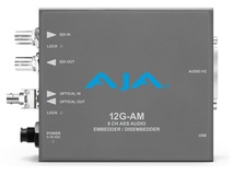AJA 12G-SDI 8-Channel AES Embedder/Disembedder with ST Fiber Rx SFP
