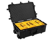 Pelican 1654 Waterproof 1650 Case with Yellow and Black Divider Set (Black)