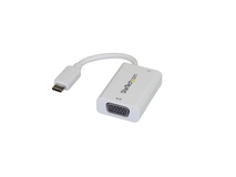 StarTech USB C to VGA Adapter with Power Delivery (White)