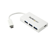 StarTech 4 Port USB C Hub - 1x USB C & 3x USB A (White)