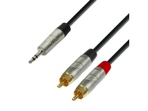 Adam Hall REAN 3.5 mm Jack Stereo to 2 x RCA Male Audio Cable (3m)