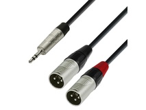 Adam Hall K4YWMM0300 4 Star Series 3.5 mm Jack Stereo to 2 x XLR Male Audio Cable (3m)