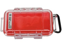 Pelican 1015 Micro Case (Red/Clear)