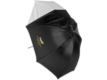 Impact Convertible Umbrella - White Satin with Removable Black Backing - 45"