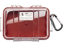 Pelican 1020 Micro Case (Red/Clear)