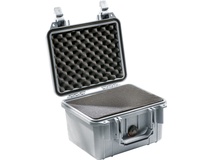 Pelican 1300 Case (Silver, With Foam)