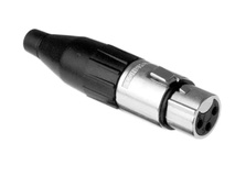 Amphenol AC Series 3 Pin XLR Cable Connector (Tin Plating, Female, Black and Silver)