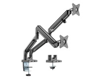 Brateck Dual Monitor Arm - Polished Aluminium & Gas-Spring for 17"-32" Screens